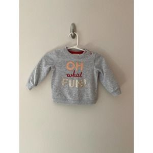 Oh What Fun Grey Sweatshirt Cat&jack 12m